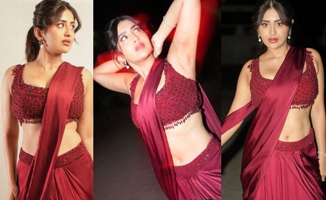 HOT: Red Saree Glamour Steals Spotlight