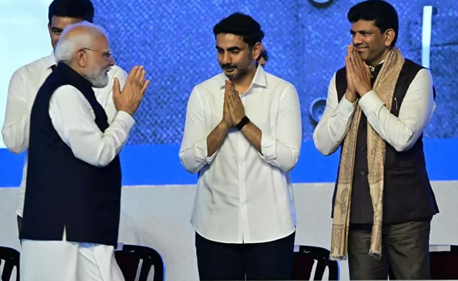 Lokesh in Full Spotlight, Modi Ignores Naidu and Pawan?