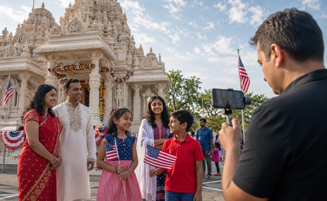 MAGA Influencer Targets H-1B Kids Outside Hindu Temple, Sparks July 4 Row