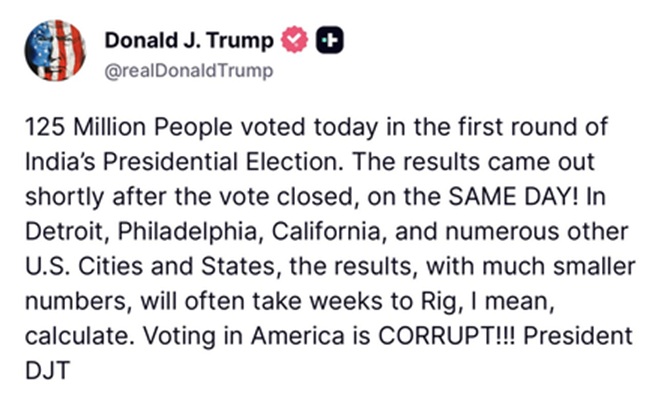 Trump Goofs Up Again, Claims 125 Million Voted for India's President